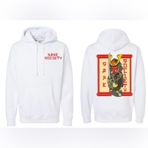 Hand drawn white samurai hoodie!